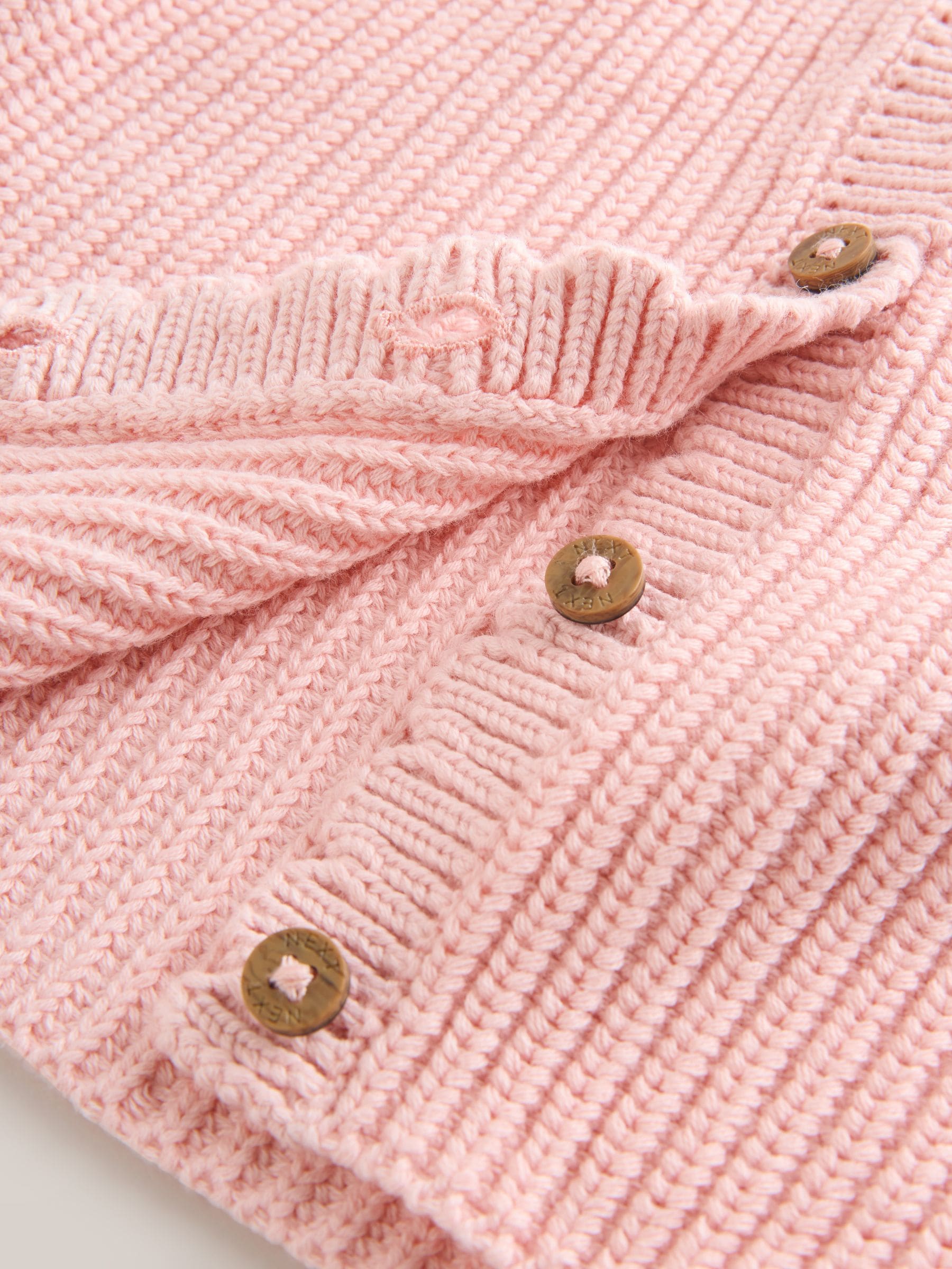 Dsiney Kidz - Pink Scallop Hem Knitted Baby Cardigan (0mths-2yrs) image 8