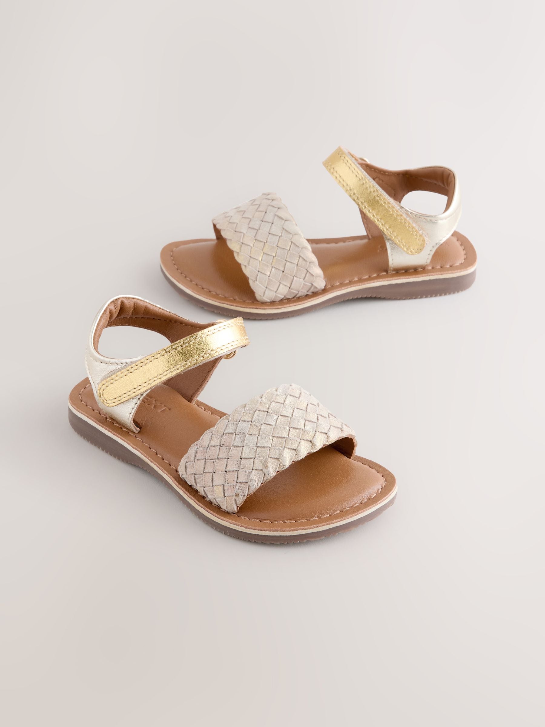 Gold Standard Fit (F) Leather Twist Sandals with Touch Fastening image 4