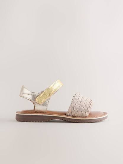 Gold Standard Fit (F) Leather Twist Sandals with Touch Fastening image 6