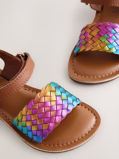 Rainbow Standard Fit (F) Leather Twist Sandals with Touch Fastening image 5