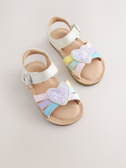 Dsiney Kidz - Multi Pastel Wide Fit (G) Heart Occasion Sandals image 3