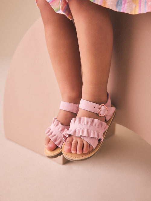 Pink Ruffle Buckle Fastening Sandals image 1