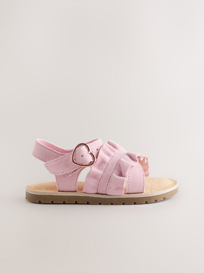 Pink Ruffle Buckle Fastening Sandals image 4