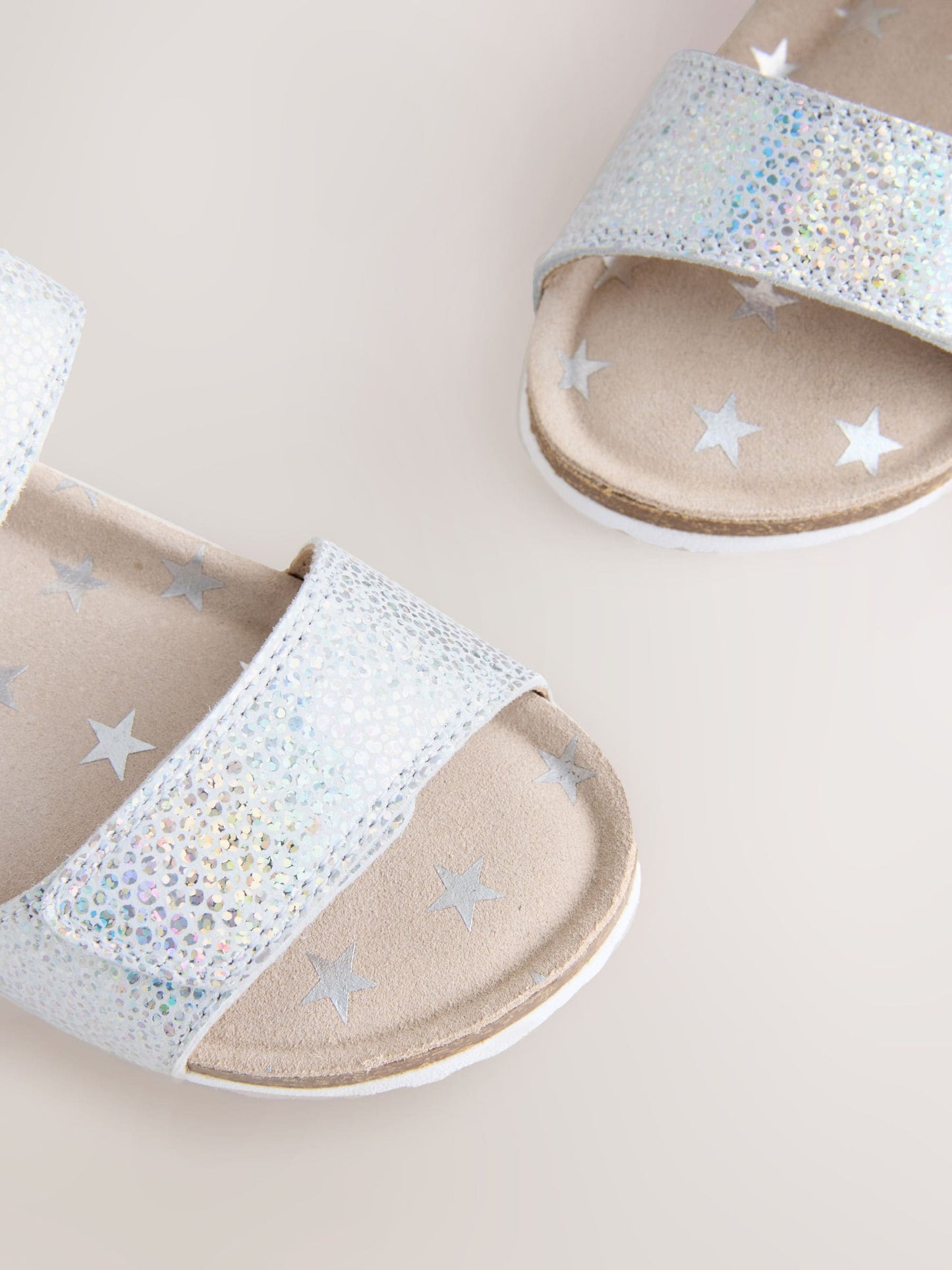 Silver Standard Fit (F) Touch Fastening Corkbed Sandals image 4