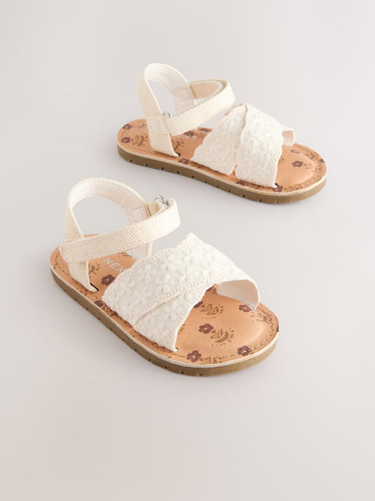 White Broderie Sandals image 1