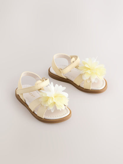 Lemon Yellow Flower Corsage Sandals image 1