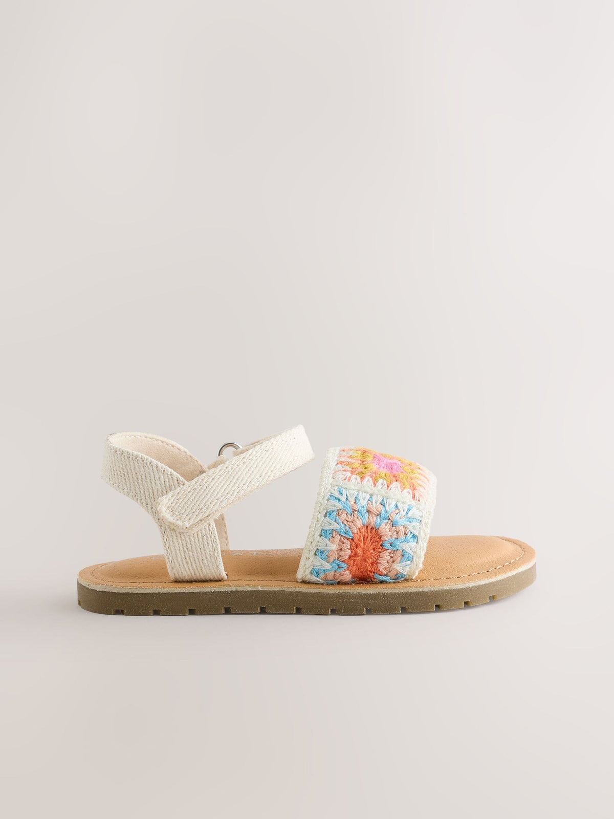 Multi Ecru Crochet Touch Fastening Sandals image 2