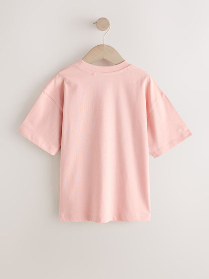 Dsiney Kidz - Peach Pink Relaxed Fit Short Sleeve T-Shirt (3-16yrs) image 2