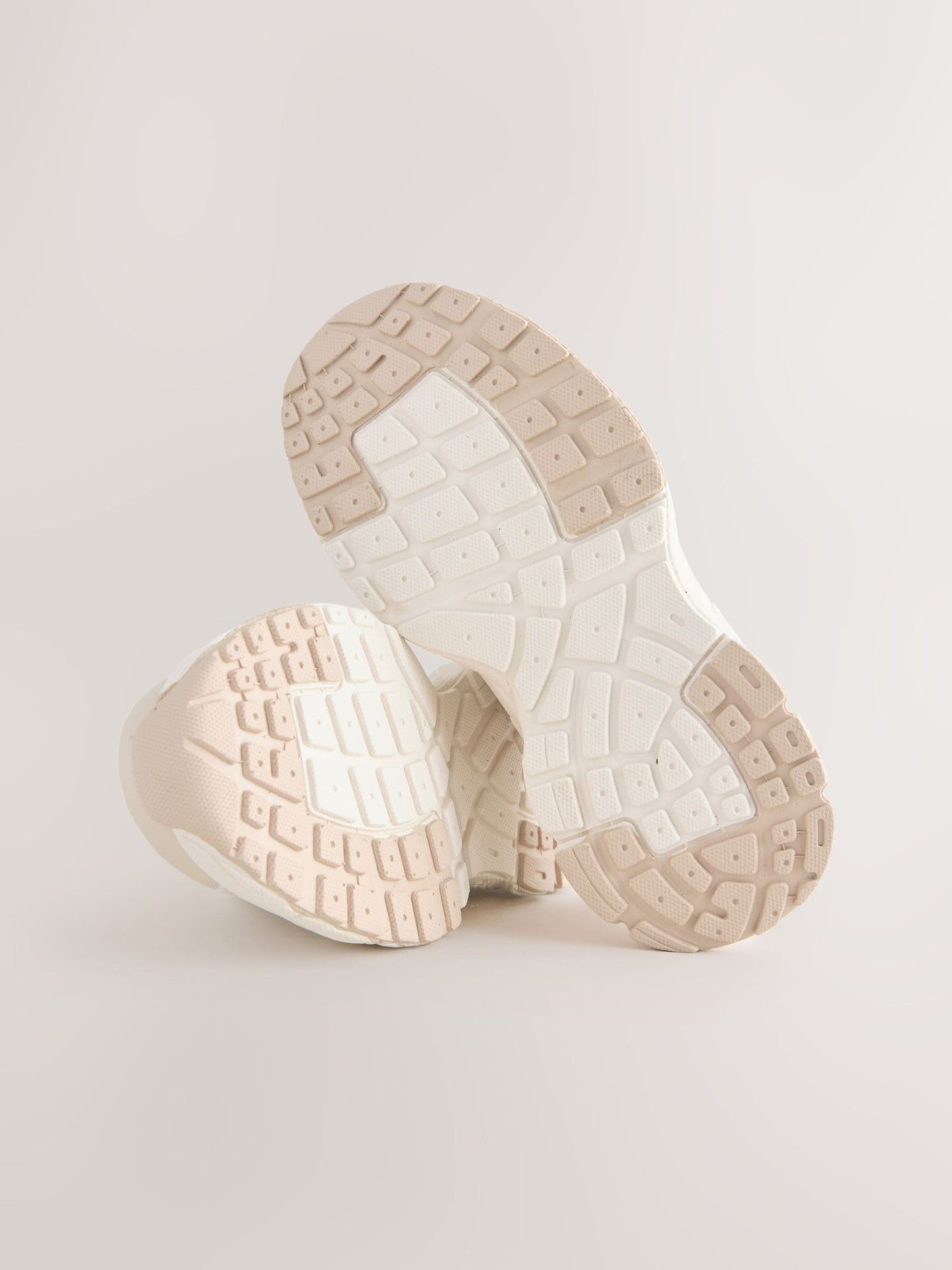 Neutral and White Standard Fit (F) Chunky Lace-Up Trainers image 3