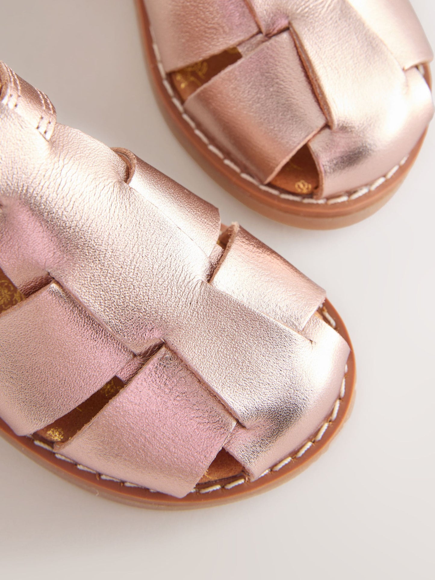 Rose Gold Leather Fisherman Sandals image 6