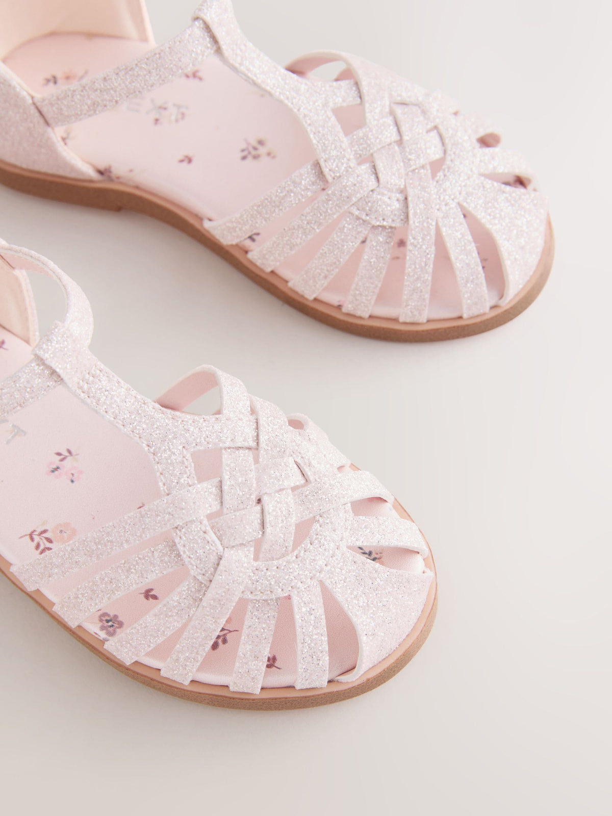 Pink Glitter Wide Fit (G) Fisherman Heart Occasion Sandals image 4