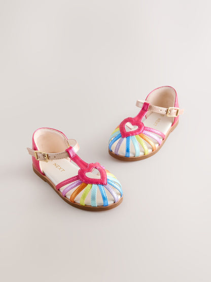 Dsiney Kidz - Multi Rainbow Standard Fit (F) Fisherman Heart Occasion Sandals image 2