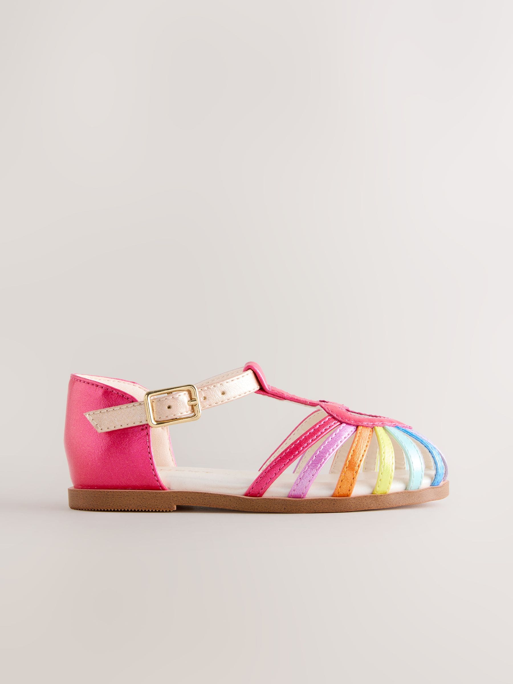 Dsiney Kidz - Multi Rainbow Standard Fit (F) Fisherman Heart Occasion Sandals image 3