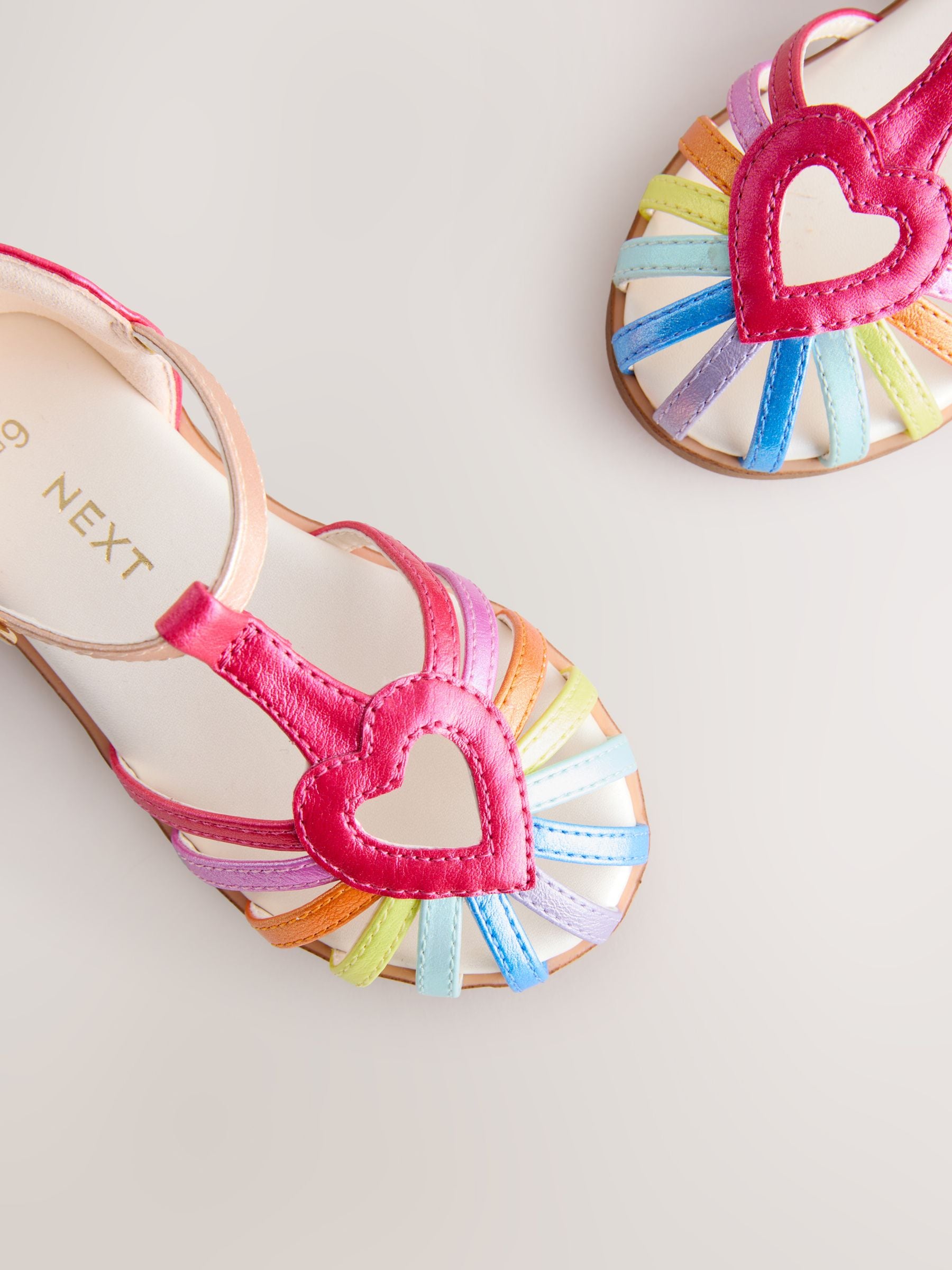 Multi Rainbow Standard Fit (F) Fisherman Heart Occasion Sandals image 4