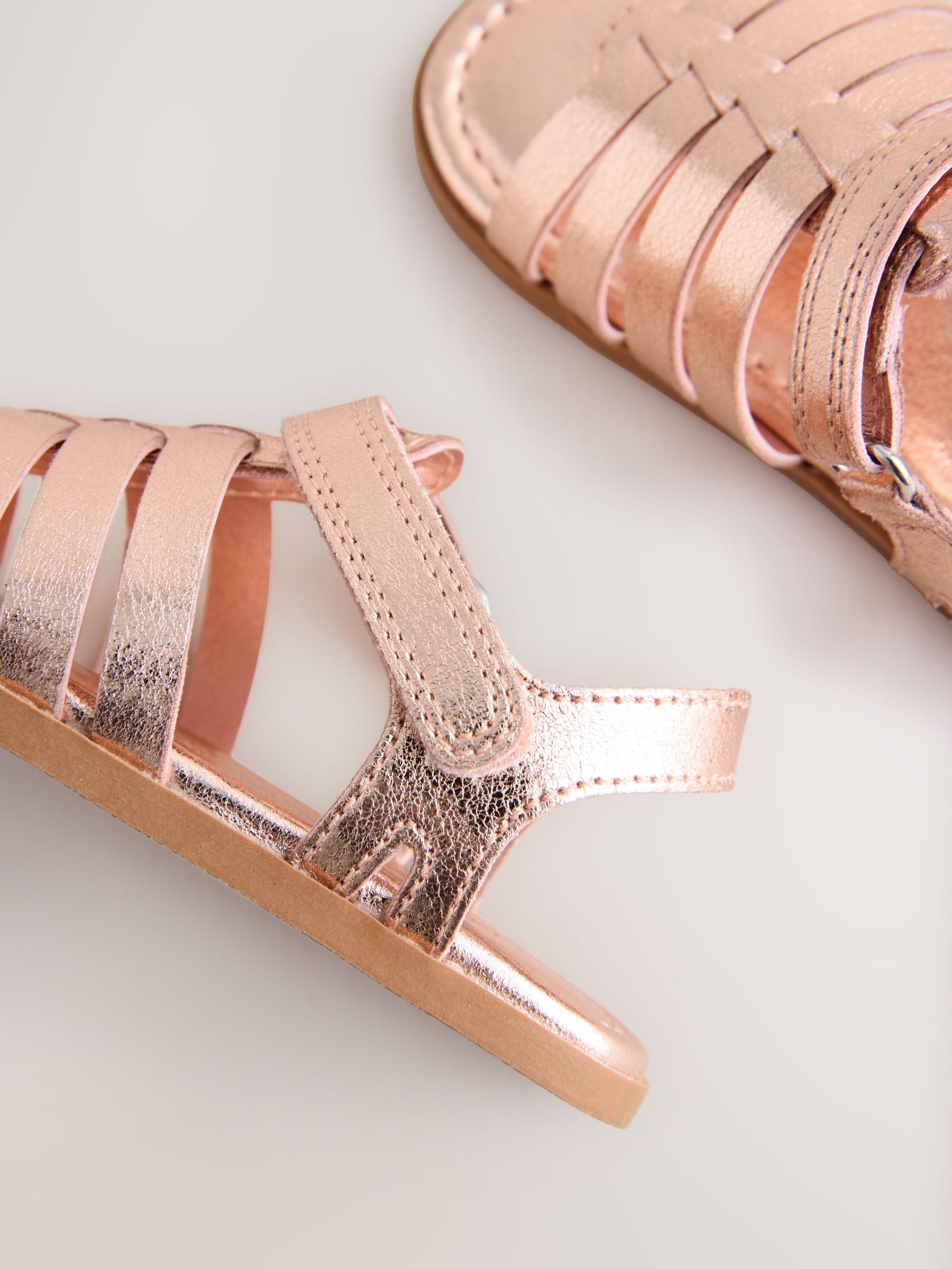 Rose Gold Ankle Strap Sandals with Touch Fastening image 3