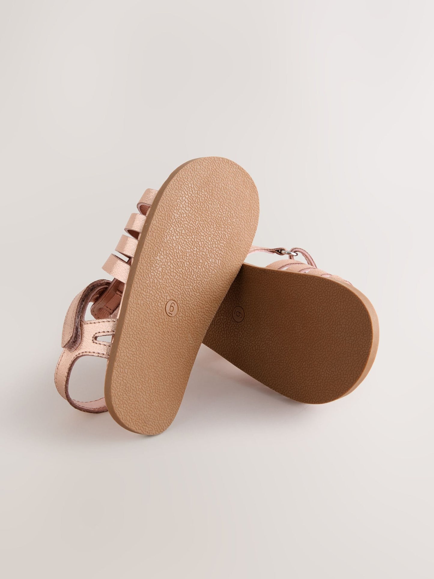 Rose Gold Ankle Strap Sandals with Touch Fastening image 5