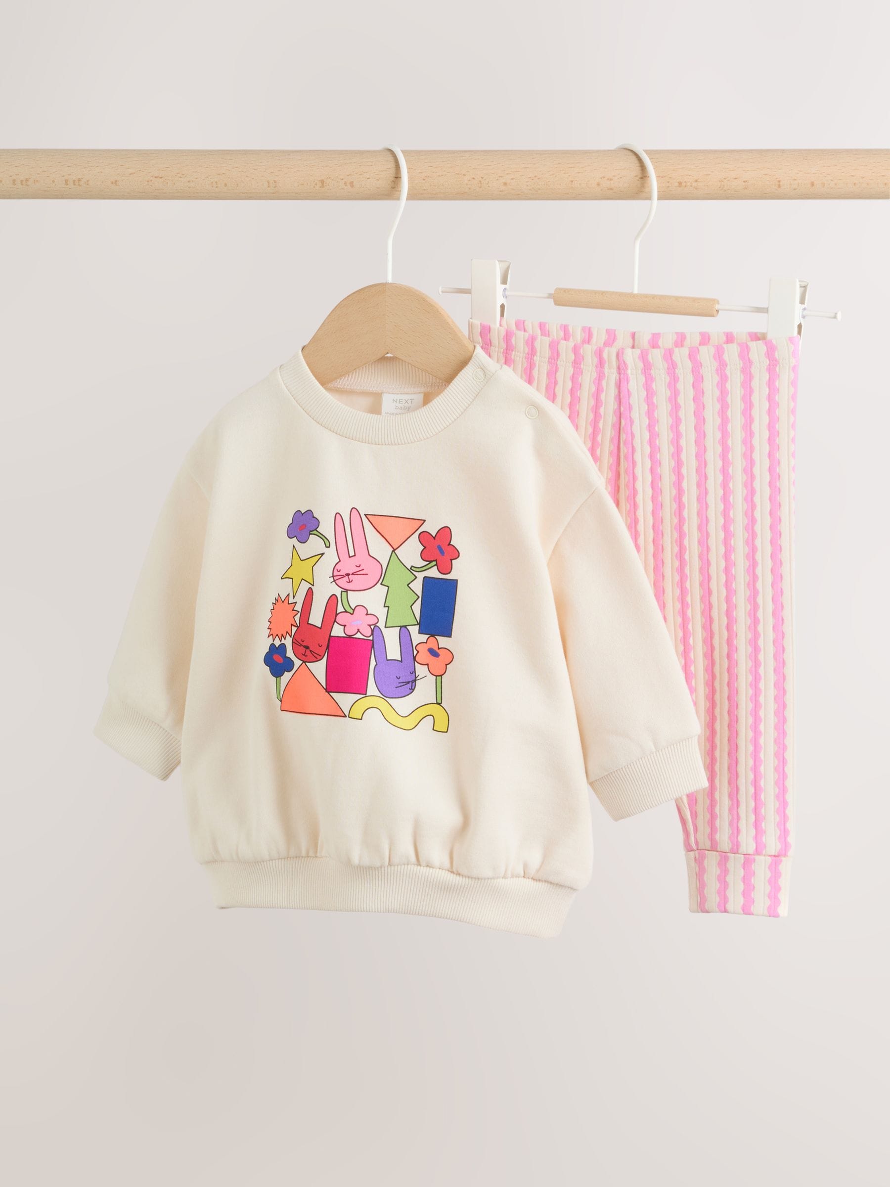 Ecru Milk Club Baby Sweatshirt and Leggings 2 Piece Set (0mths-2yrs) image 1