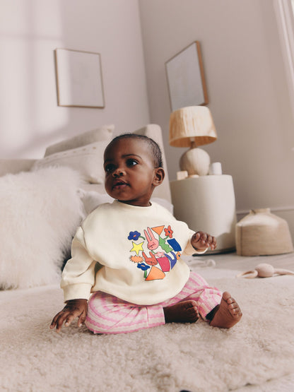 Ecru Baby Sweatshirt and Leggings 2 Piece Set (0mths-2yrs) (0mths-2yrs) image 2