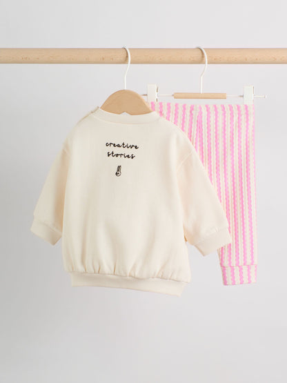 Ecru Baby Sweatshirt and Leggings 2 Piece Set (0mths-2yrs) (0mths-2yrs) image 5