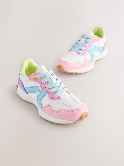 Pastel Colourblock Lace-Up Lifestyle Trainers image 2