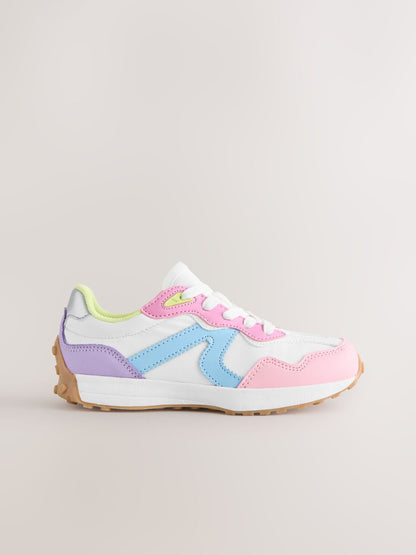 Pastel Colourblock Lace-Up Lifestyle Trainers image 3