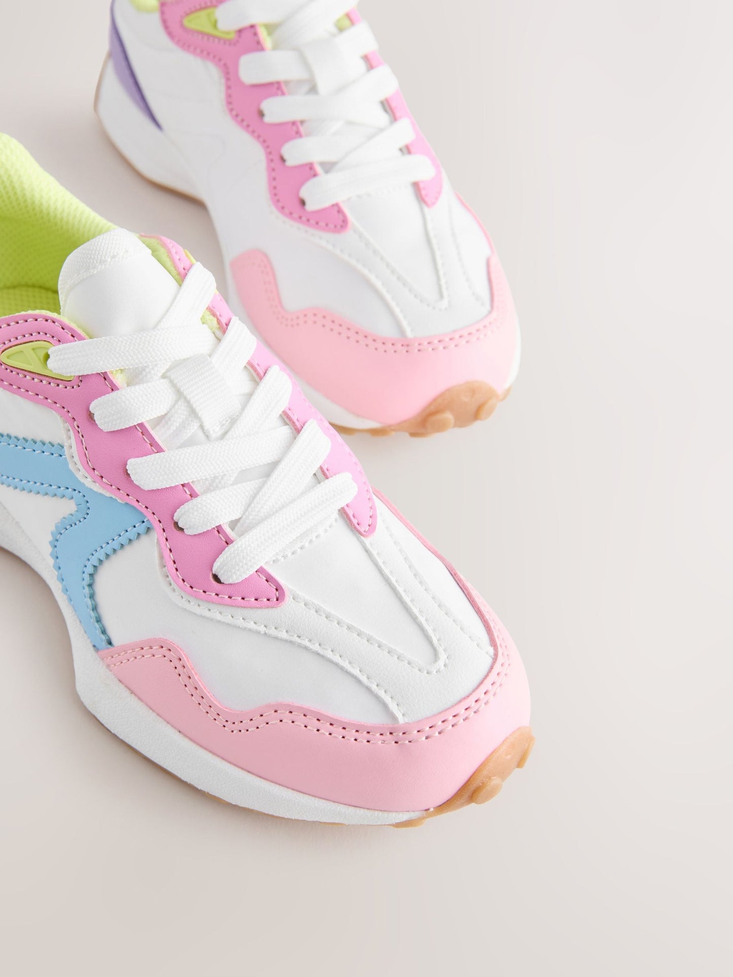 Pastel Colourblock Lace-Up Lifestyle Trainers image 6