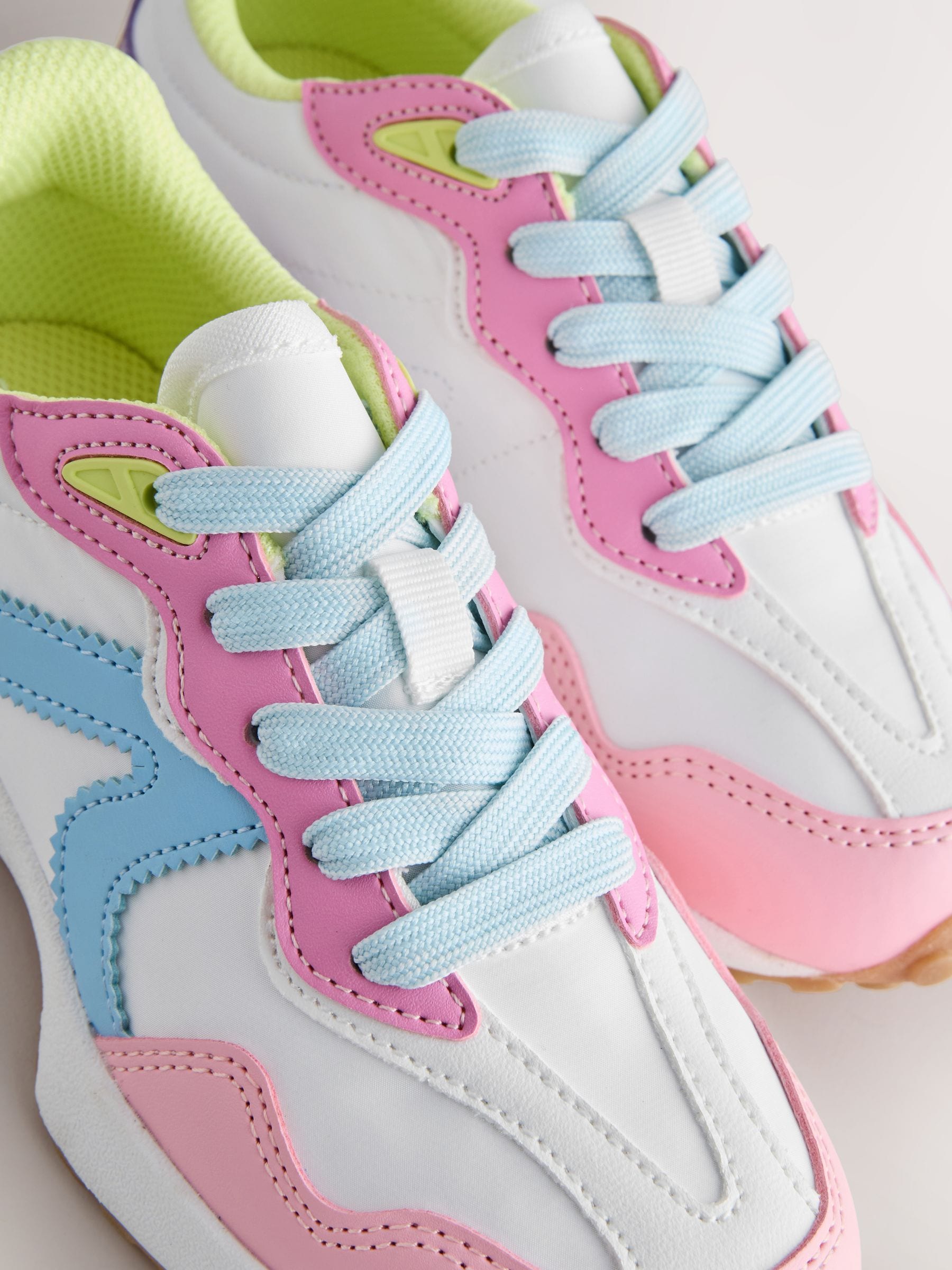 Pastel Colourblock Lace-Up Lifestyle Trainers image 7