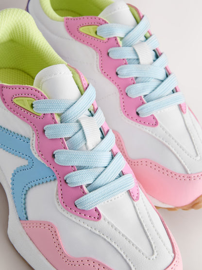Pastel Colourblock Lace-Up Lifestyle Trainers image 7
