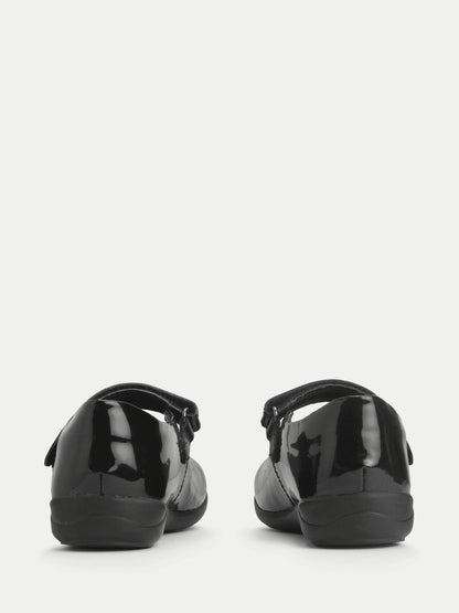 Start Rite Black Patent Dual Fit Study Mary Jane Rip Tape Shoes image 3