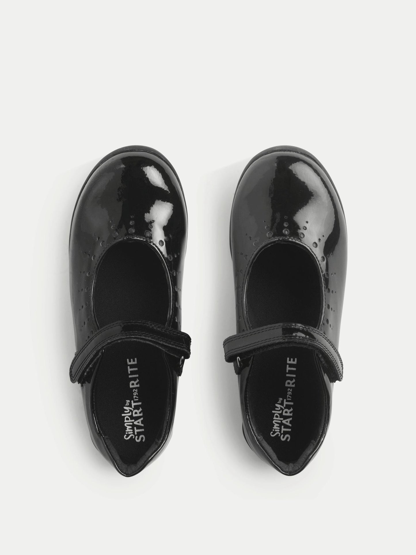 Start Rite Black Patent Dual Fit Study Mary Jane Rip Tape Shoes image 4