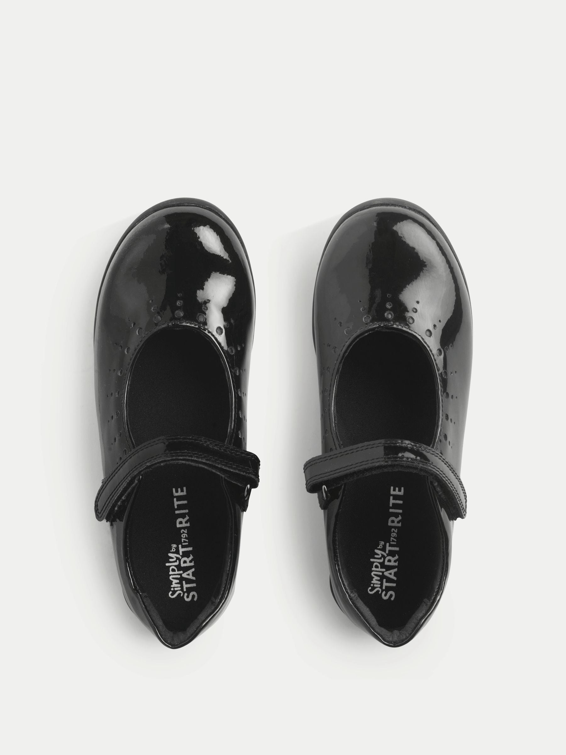 Start Rite Black Patent Dual Fit Study Mary Jane Rip Tape Shoes image 4