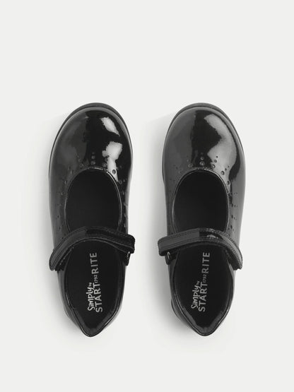 Start Rite Black Patent Dual Fit Study Mary Jane Rip Tape Shoes image 4