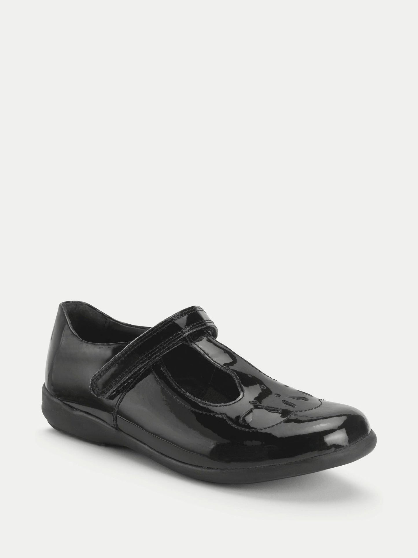 Start Rite Black Patent Dual Fit Novel T-Bar Rip Tape School Shoes image 2