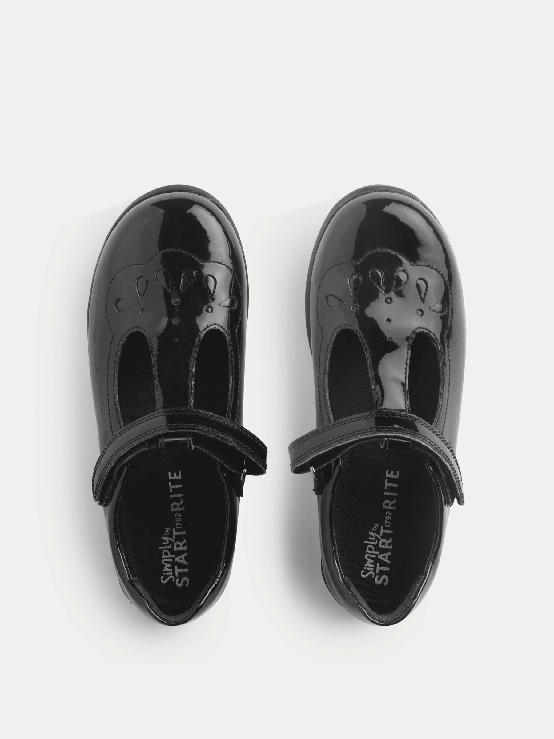 Start Rite Black Patent Dual Fit Novel T-Bar Rip Tape School Shoes image 4