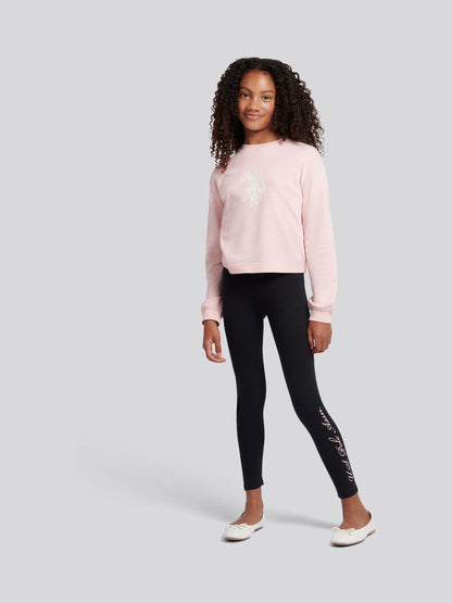 Dsiney Kidz - U.S. Polo Assn Pink Graphic Boxy Sweat & Leggings Set image 1