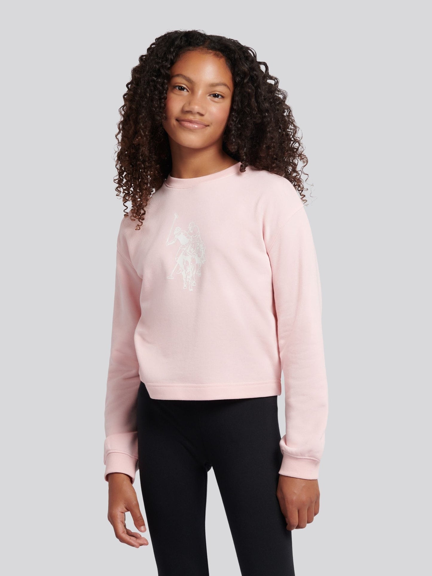 Dsiney Kidz - U.S. Polo Assn Pink Graphic Boxy Sweat & Leggings Set image 3