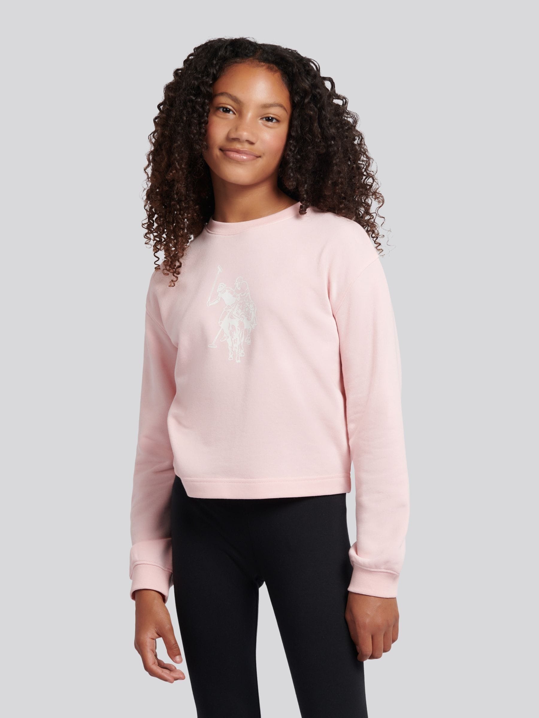 Dsiney Kidz - U.S. Polo Assn Pink Graphic Boxy Sweat & Leggings Set image 3