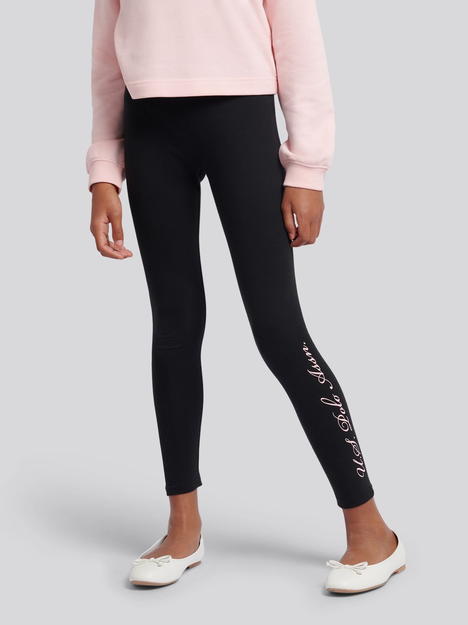 Dsiney Kidz - U.S. Polo Assn Pink Graphic Boxy Sweat & Leggings Set image 4