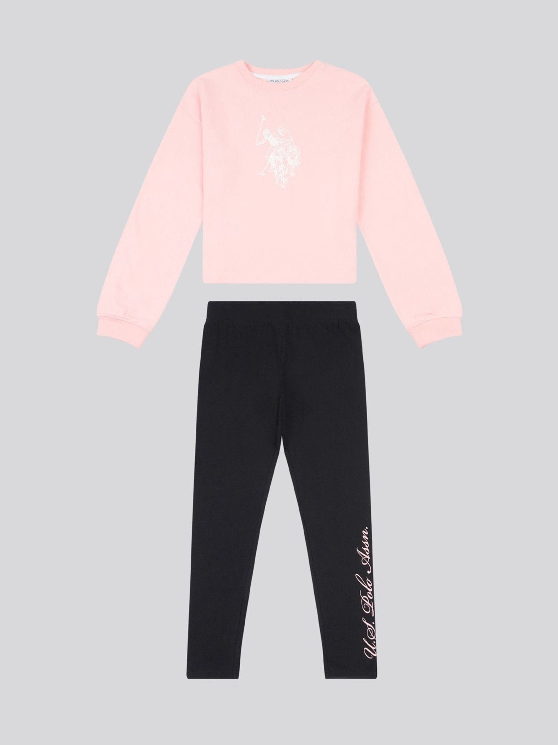 Dsiney Kidz - U.S. Polo Assn Pink Graphic Boxy Sweat & Leggings Set image 7
