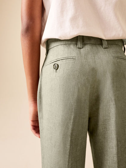 Dsiney Kidz - Khaki Green Linen Blend Suit Trousers (3-16yrs) image 3