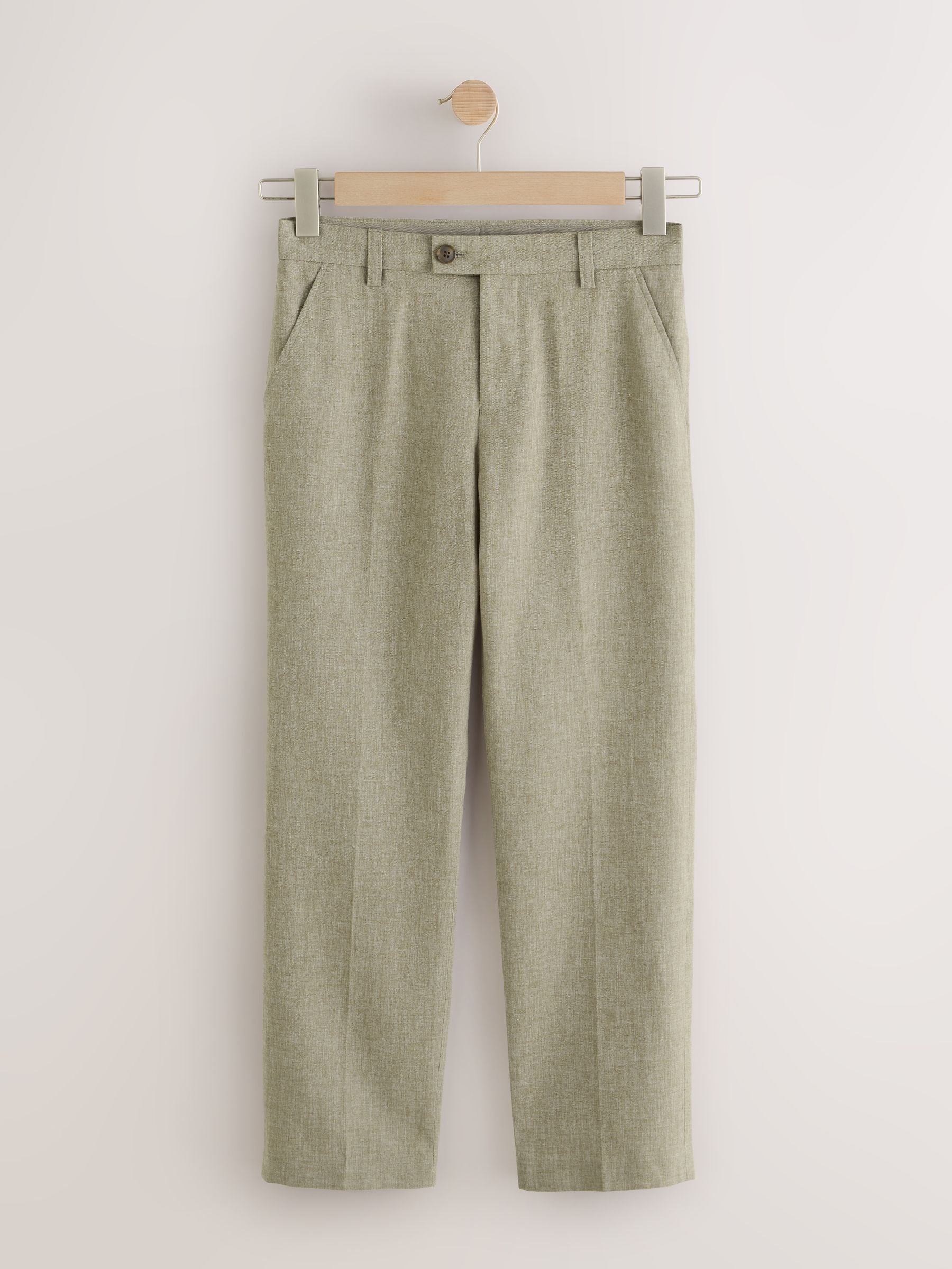 Dsiney Kidz - Khaki Green Linen Blend Suit Trousers (3-16yrs) image 5