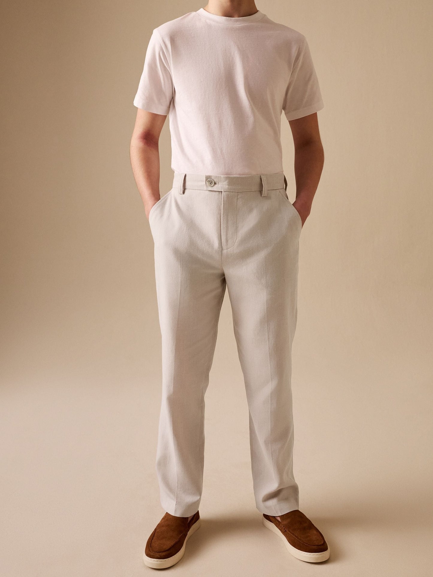 Dsiney Kidz - Neutral Beige Linen Blend Suit Trousers (3-16yrs) image 1
