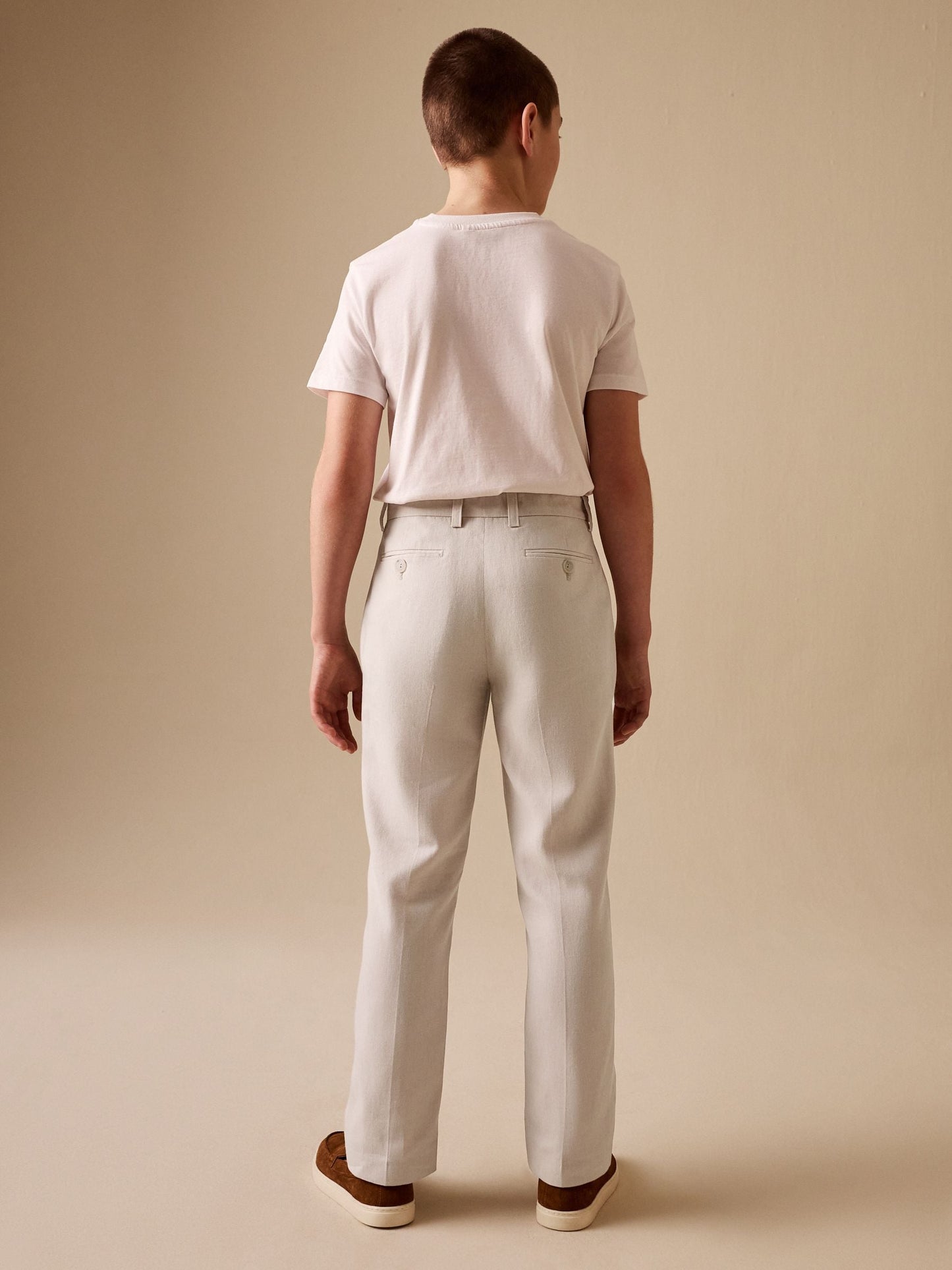 Dsiney Kidz - Neutral Beige Linen Blend Suit Trousers (3-16yrs) image 2