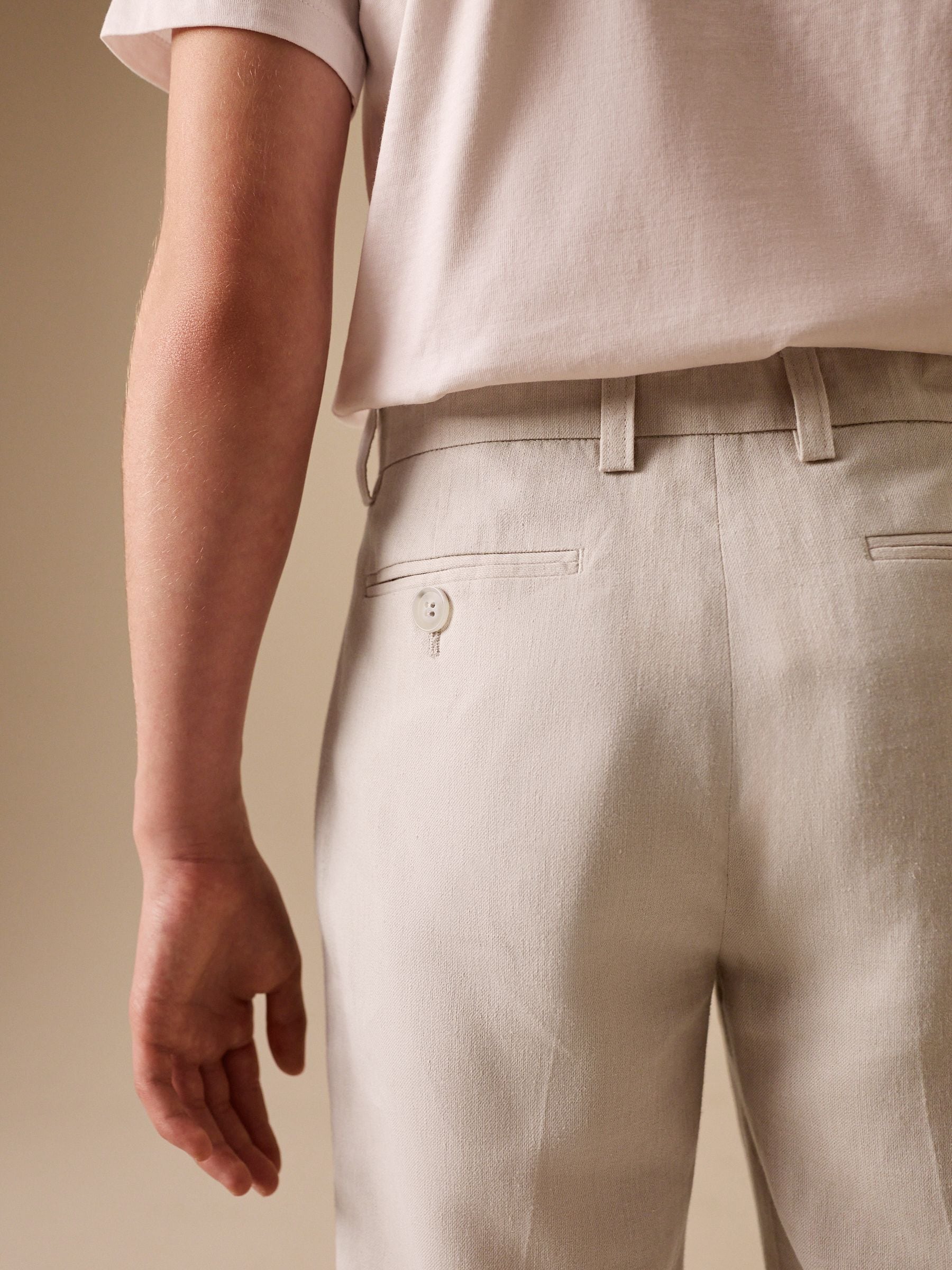 Dsiney Kidz - Neutral Beige Linen Blend Suit Trousers (3-16yrs) image 3