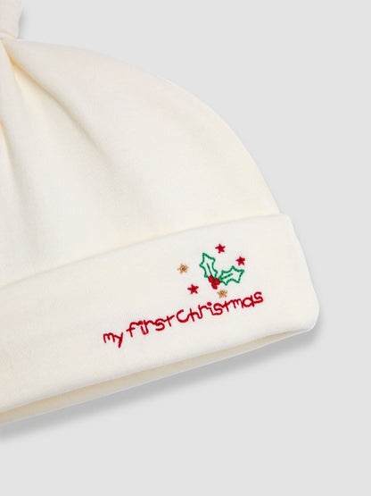 JoJo Maman Bébé Cream My First Christmas Hat image 3