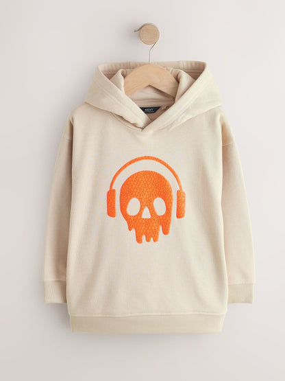 Stone Headphone Skull Older Boys Graphic Print Hoodie (3-16yrs)