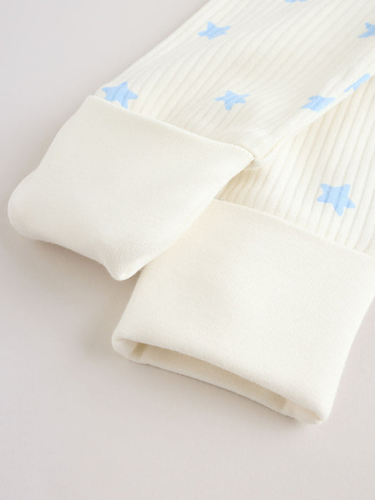 Blue/Green Star Way Zip Baby Sleepsuits 3 Pack (0mths-3yrs) image 3