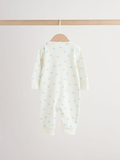 Blue/Green Star Way Zip Baby Sleepsuits 3 Pack (0mths-3yrs) image 6