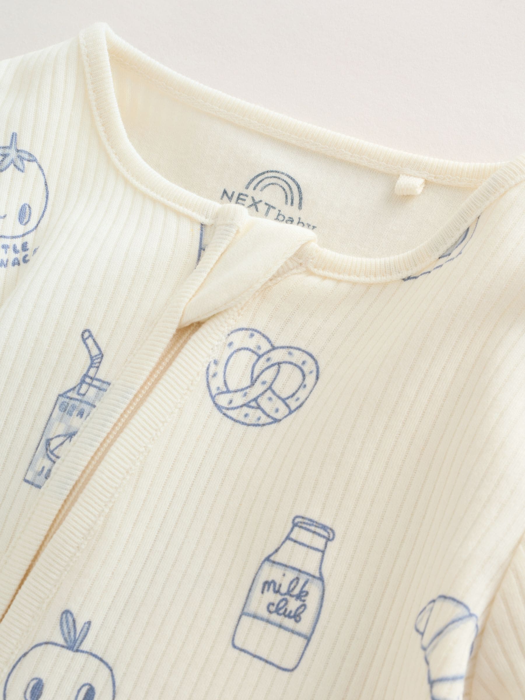 Blue Milk Club Two Way Zip Baby Sleepsuits 3 Pack (0mths-3yrs) image 3