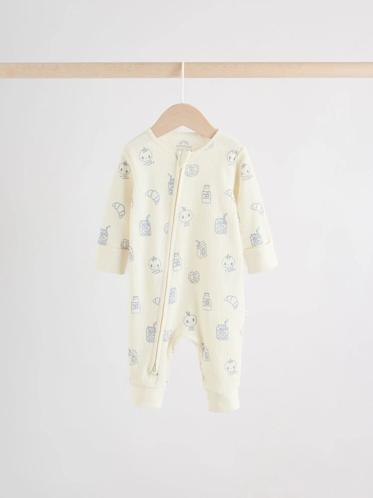 Blue Milk Club Two Way Zip Baby Sleepsuits 3 Pack